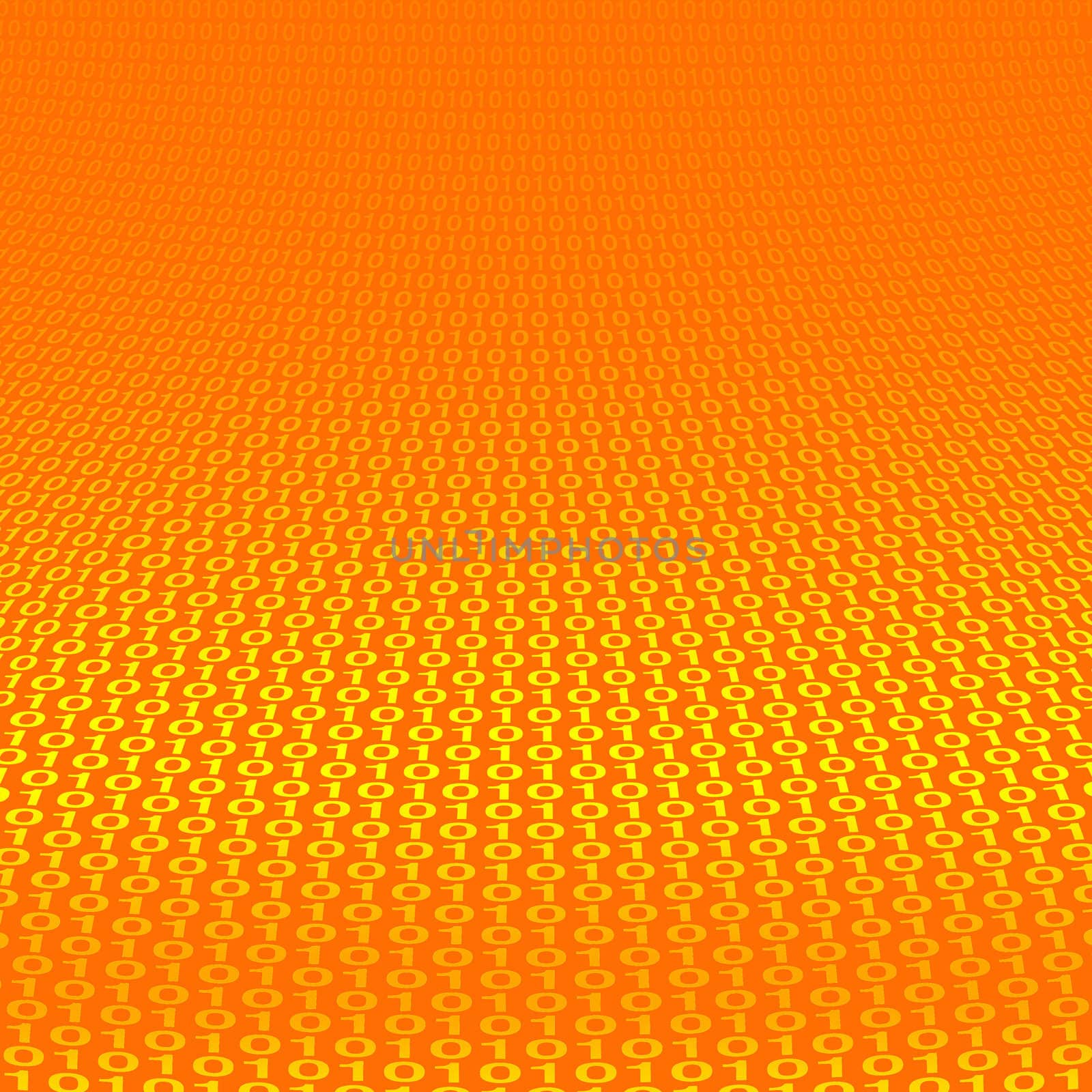 Computer binary background - Orange