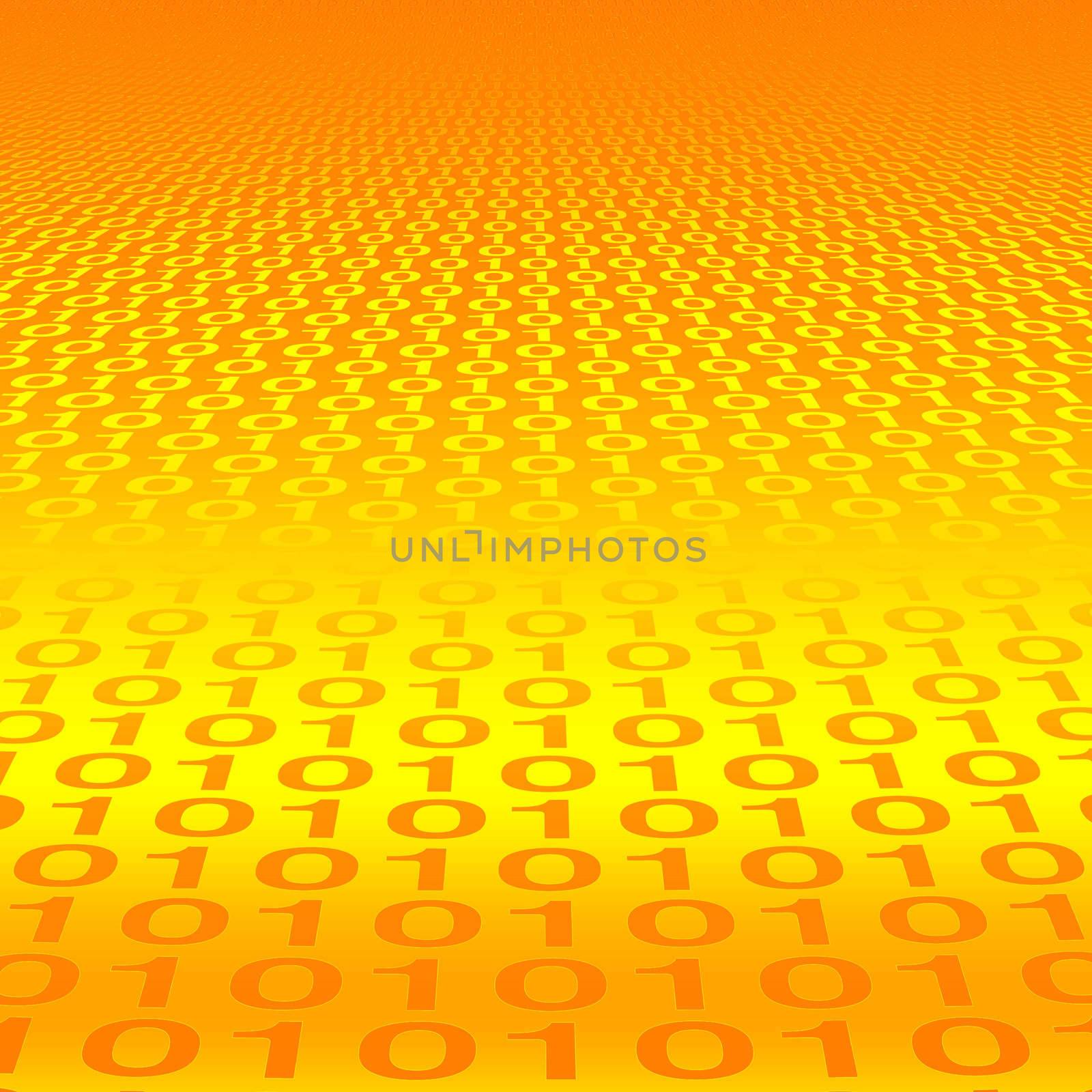computer binary background - Orange