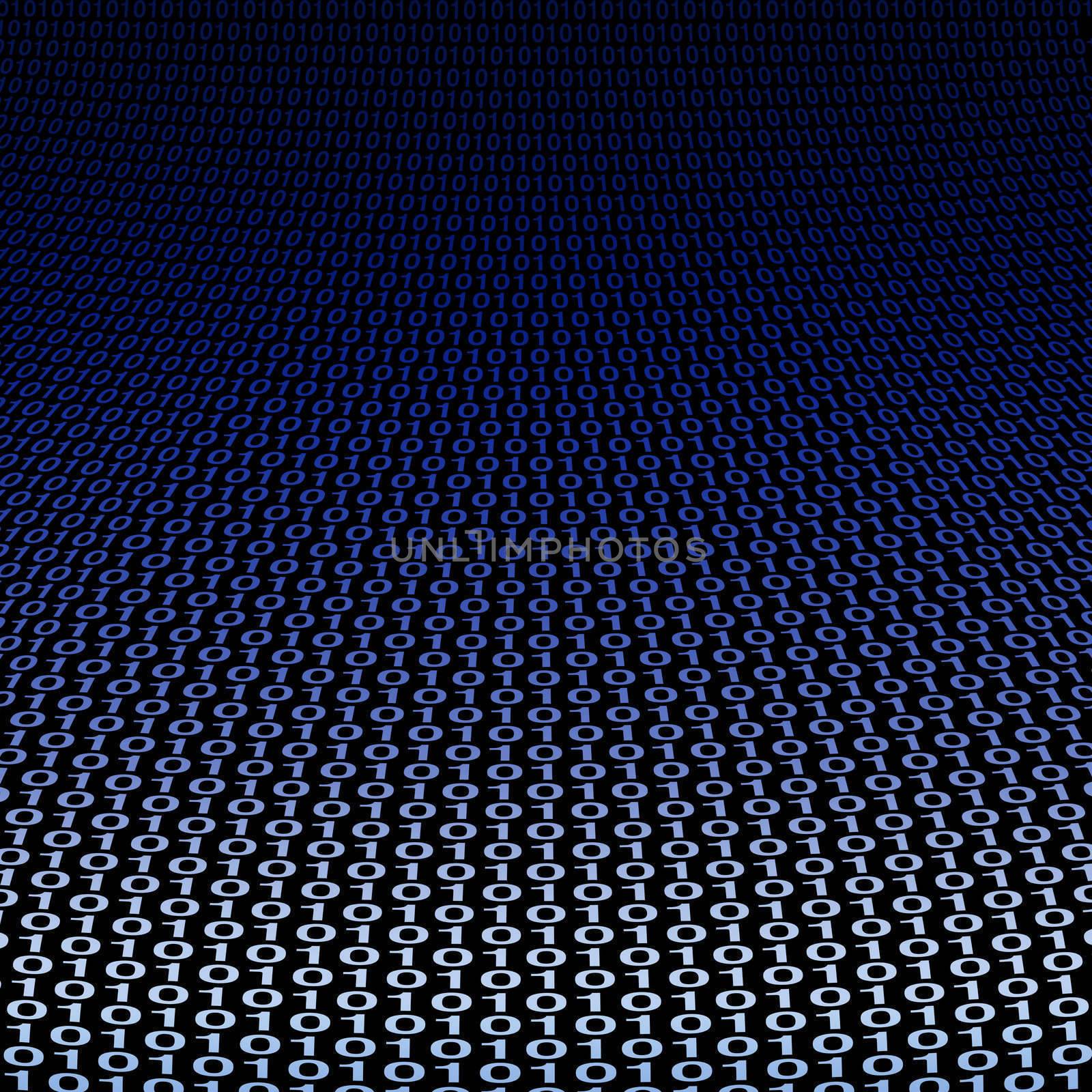 Computer binary background - Dark Blue