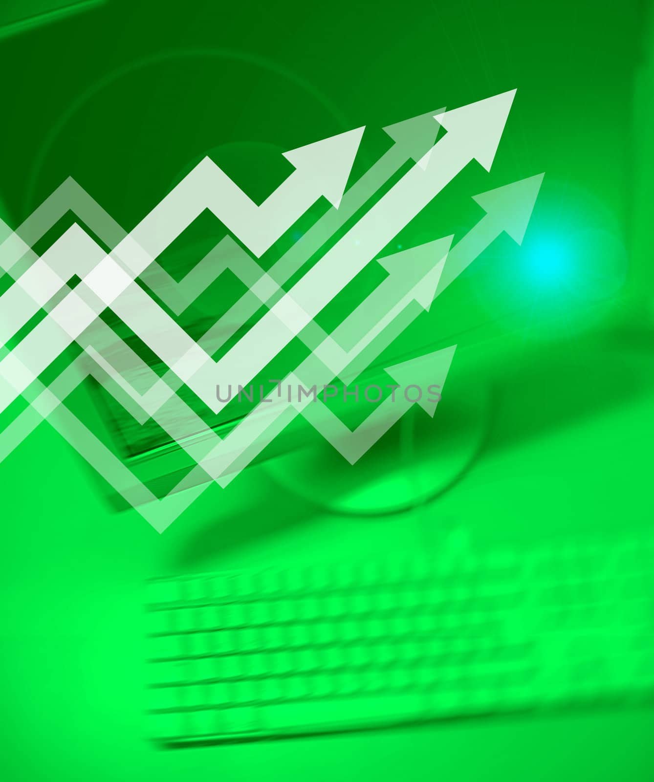 Graph symbol on Personal Computer background