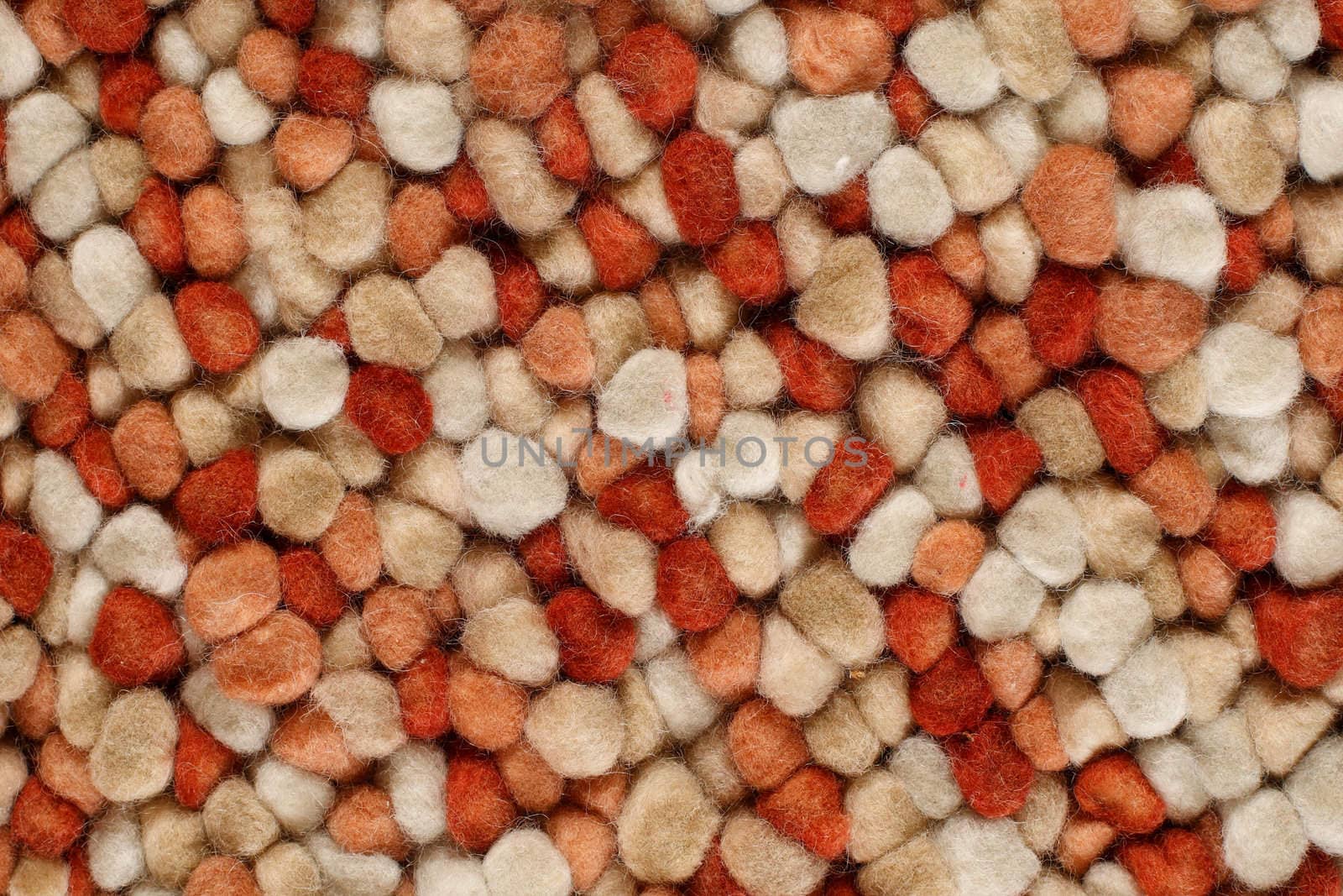 Close up textured background of wool carpet