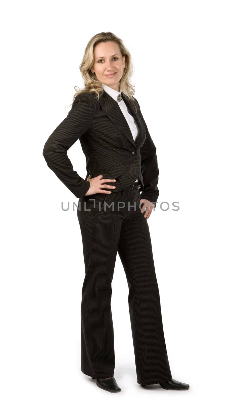 Businesswoman on white background