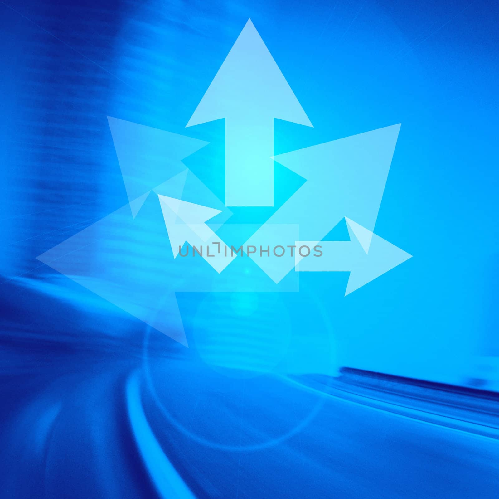 Arrows on road background