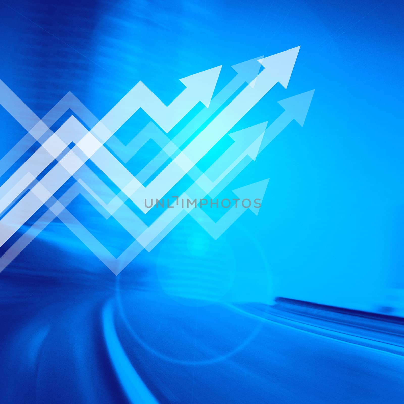 Arrows on road background