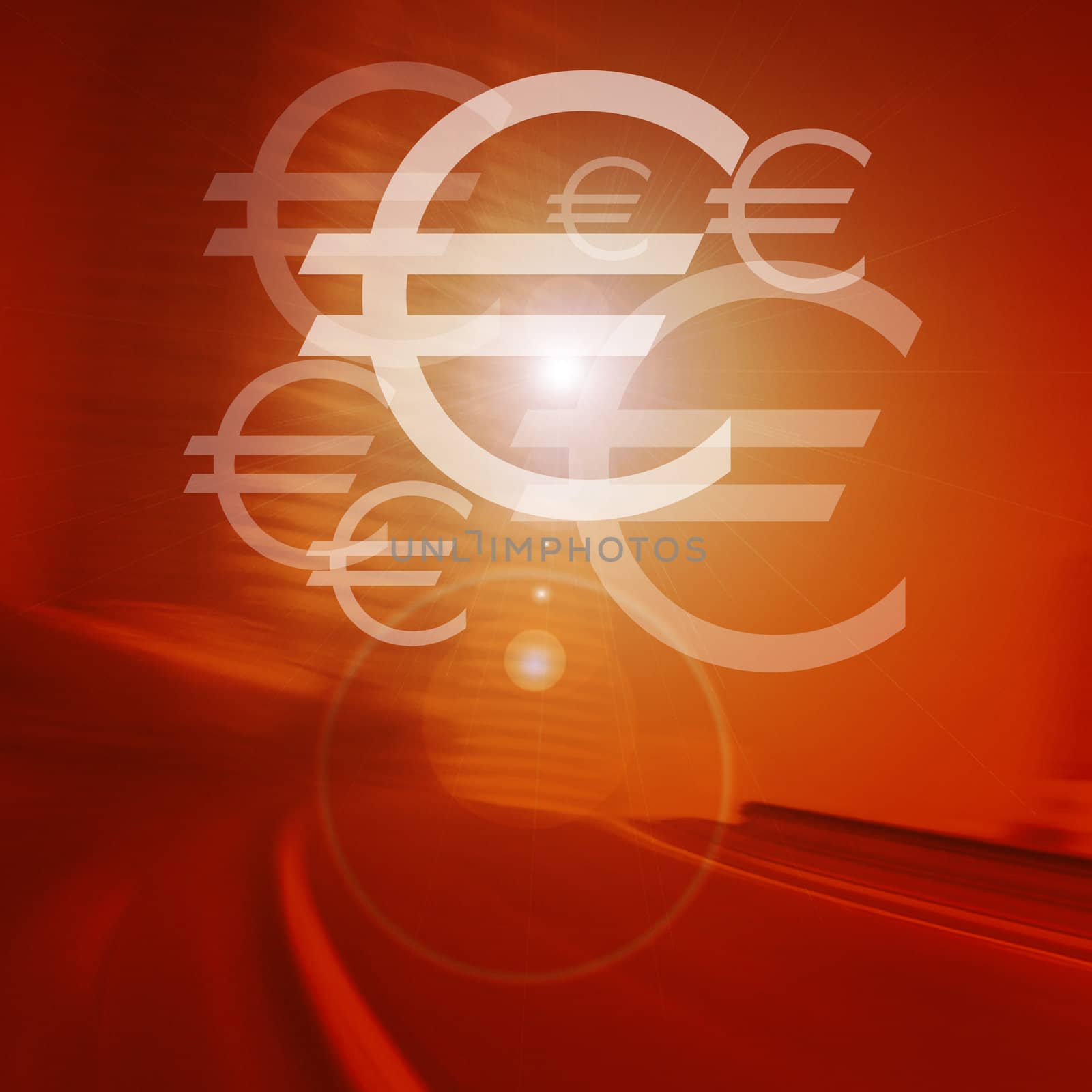 Euro on road background