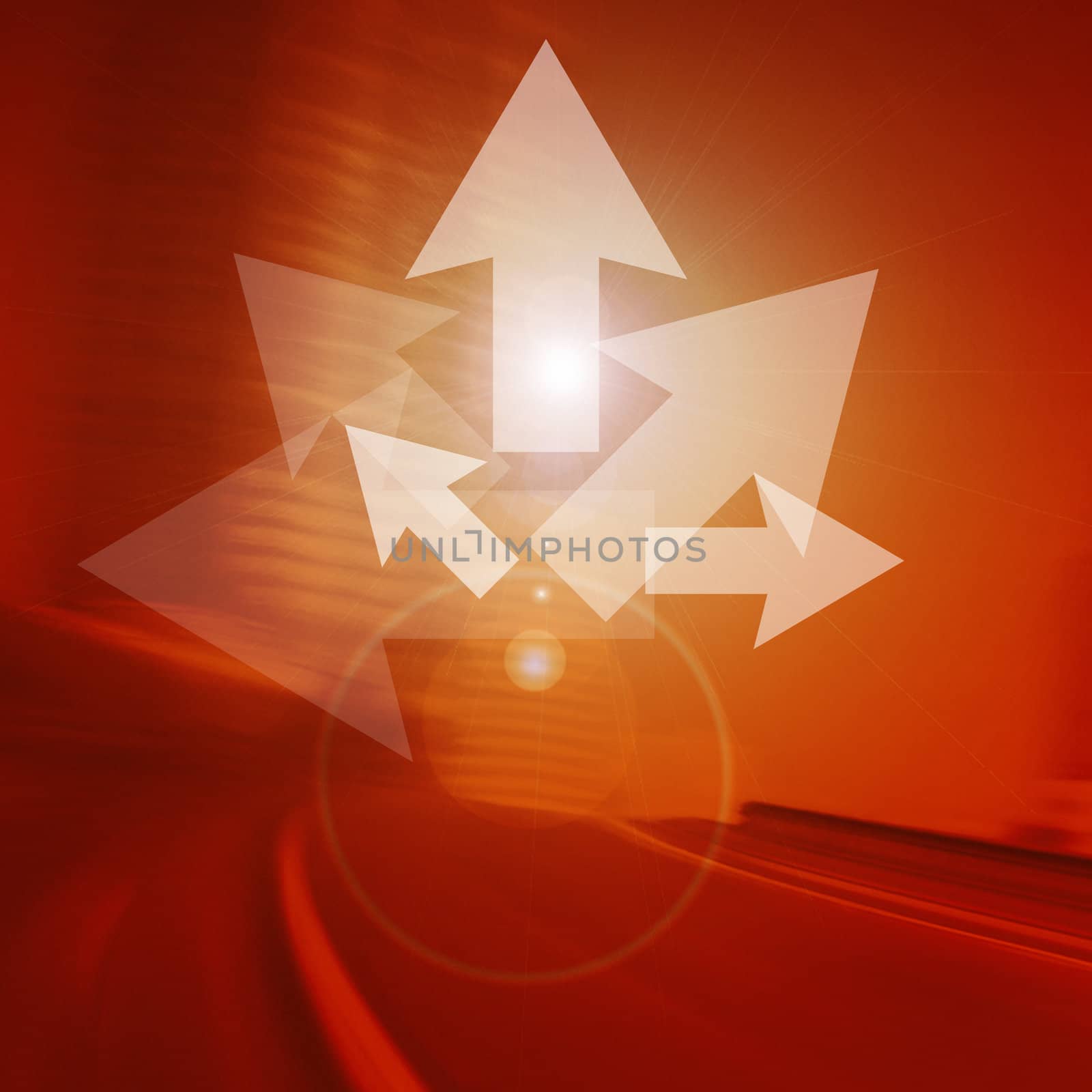 Arrows on road background