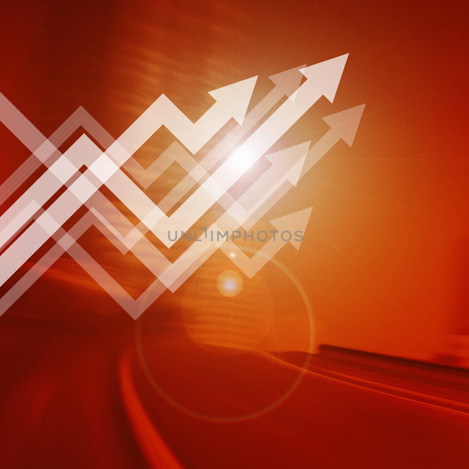 Arrows on road background