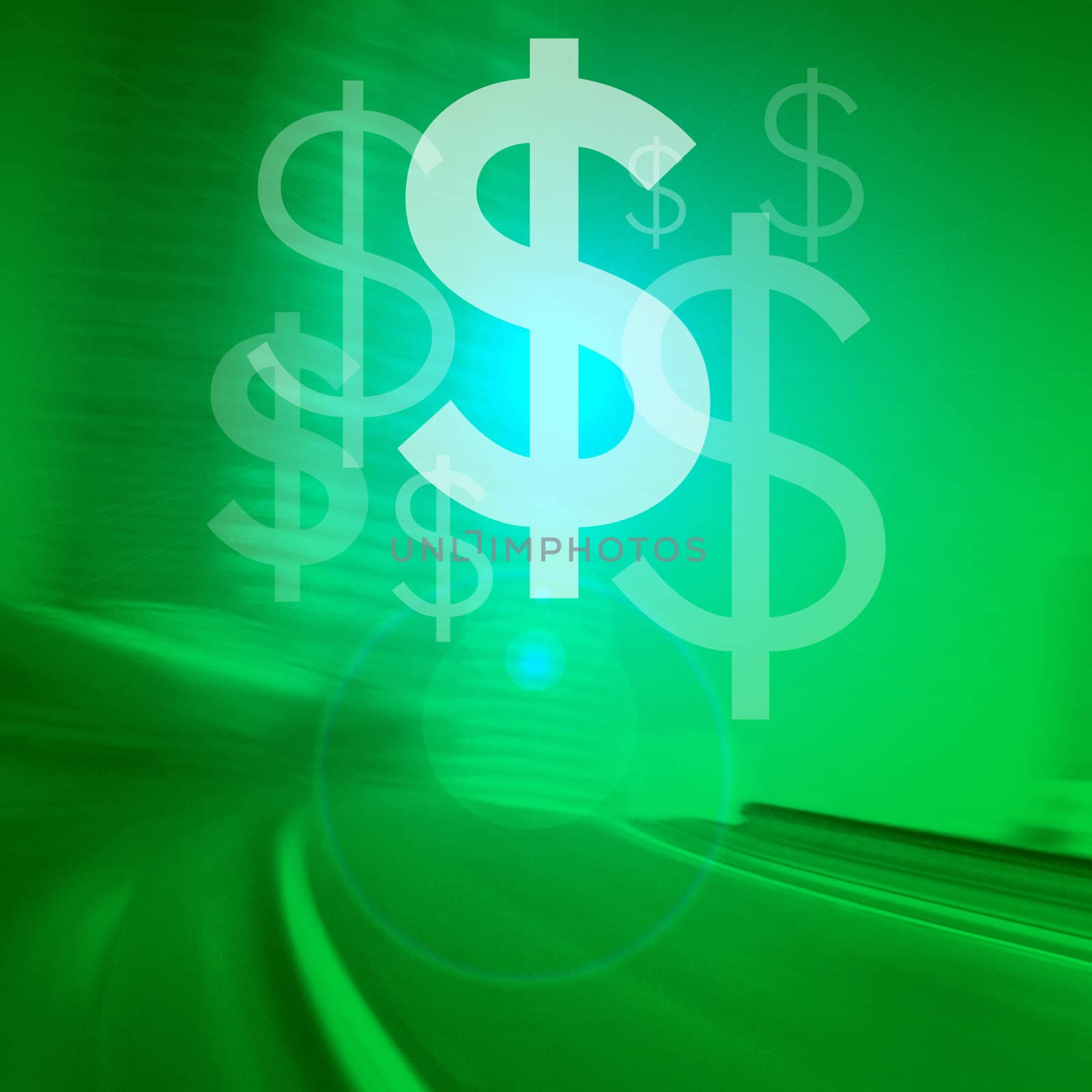 Dollal Symbol on green road background
