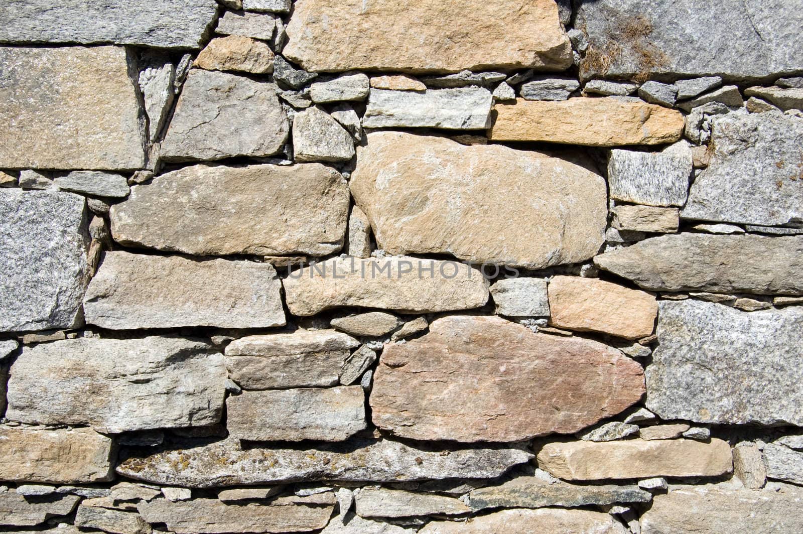 wall of a rural mountain house made of stones