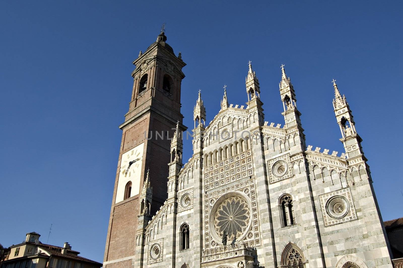 Duomo of Monza facade in a sunny late afternoon