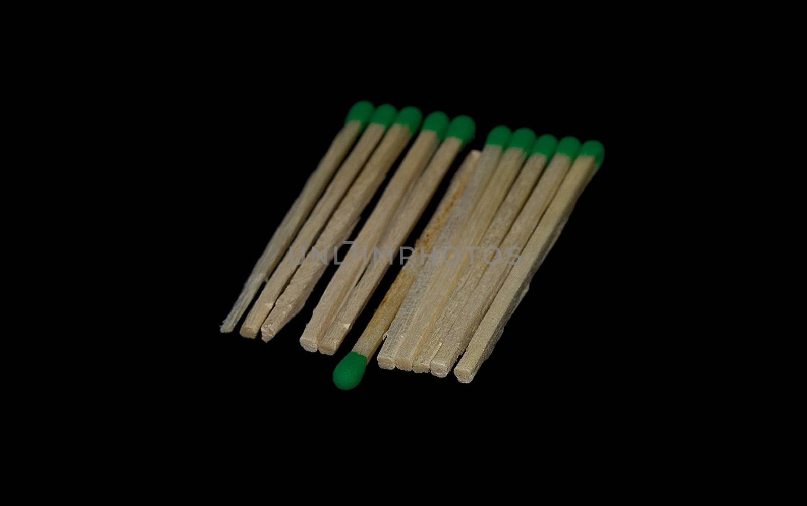 matches, against the tide concept, black background