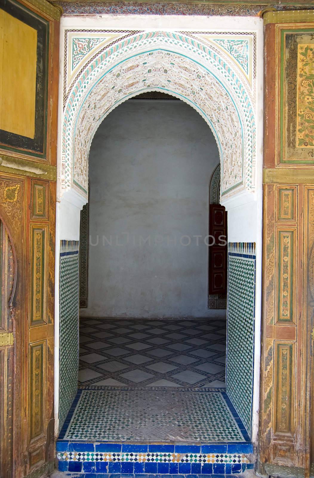 A door of the Bahia Palace in Marrakesh