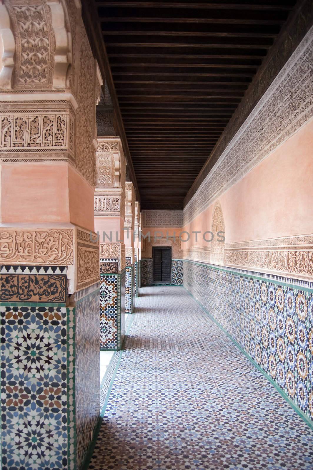 The Ben Youssef Medersa, an Islamic school attached to the Ben Youssef Mosquein in Marrakesh