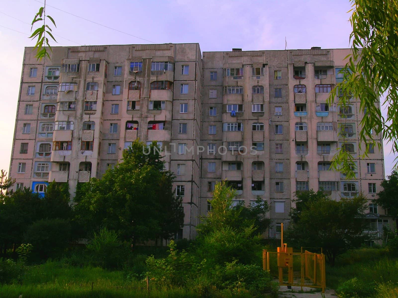 block of flats with balconies