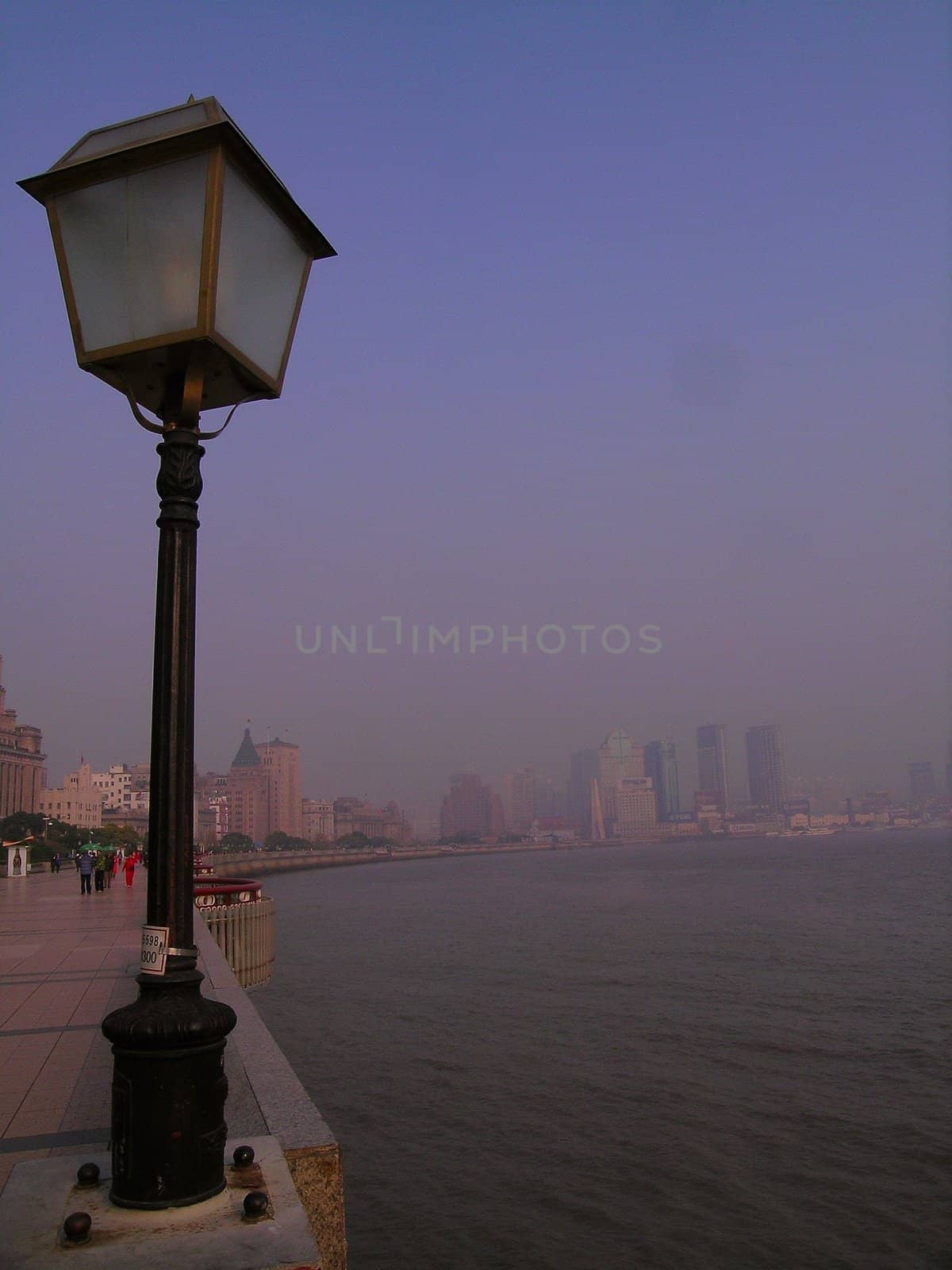 street lamp  and the city panorama