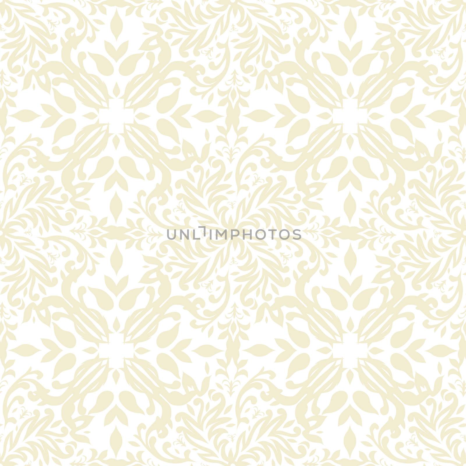 beige floral seamless repeat background with square tile