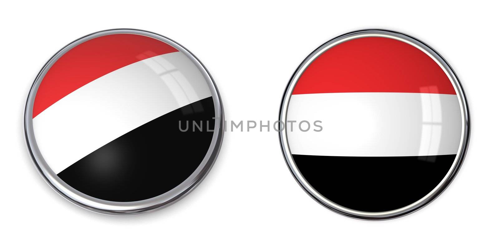 button style banner in 3D of Yemen