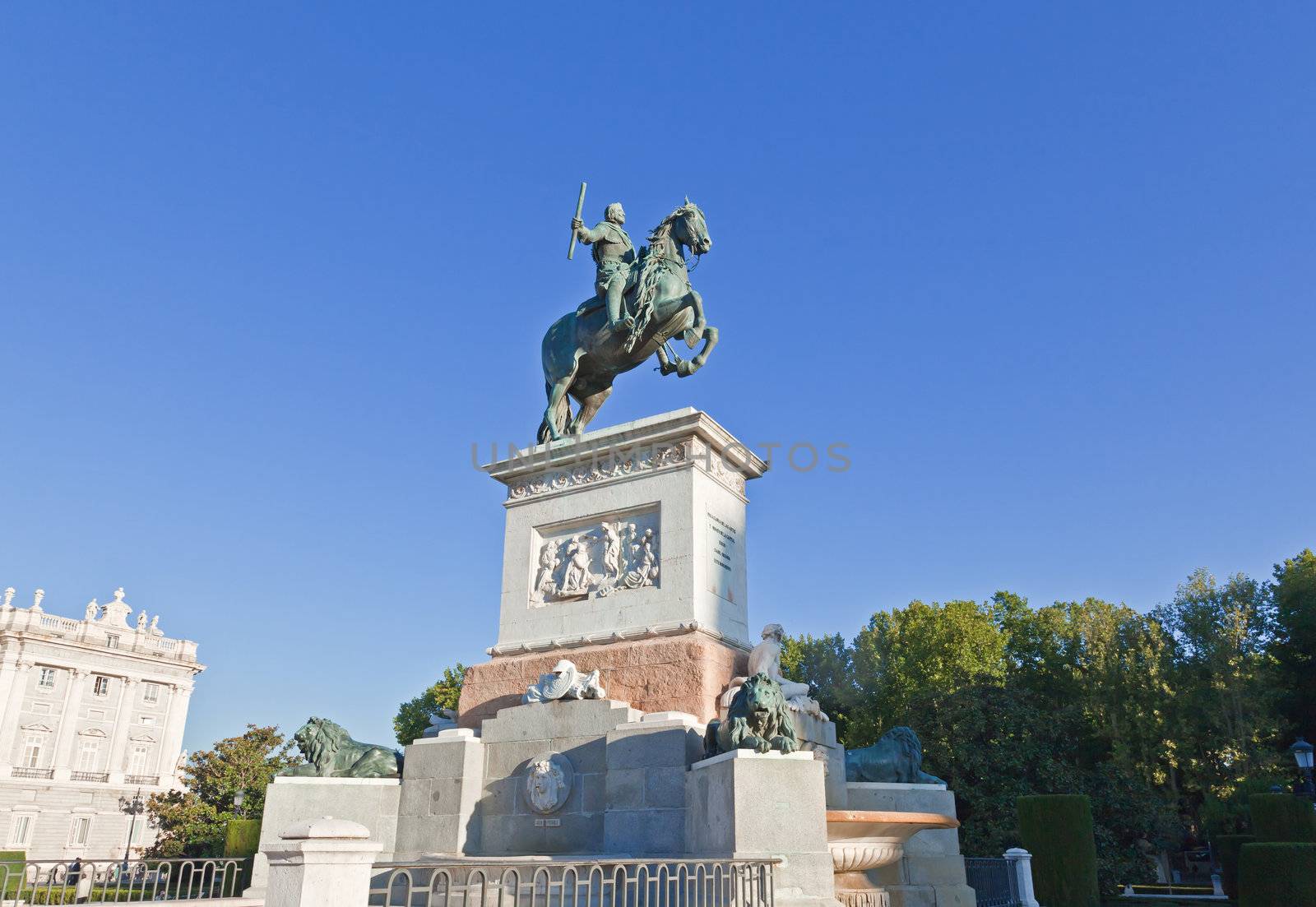 Madrid Plaza de Oriente, statue of Felipe IV. Madrid by gary718