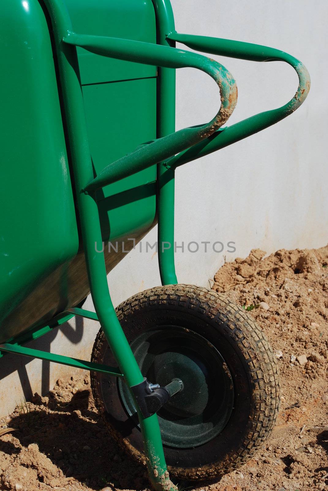 wheelbarrow used to carry tools for agriculture work