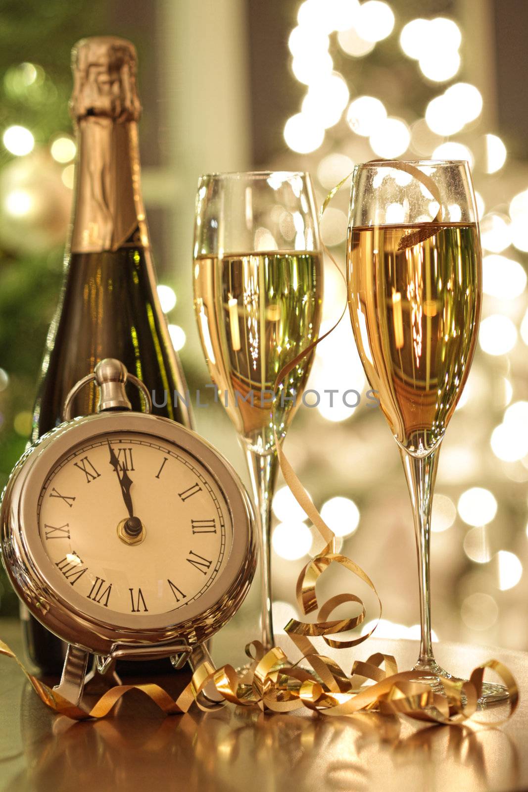 Champagne glasses ready to bring in the New Year by Sandralise