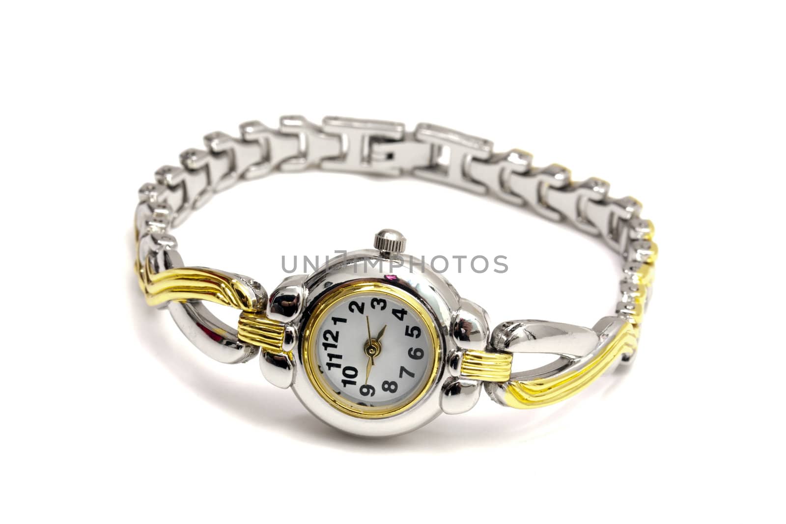 Woman wrist watch isolated on white background