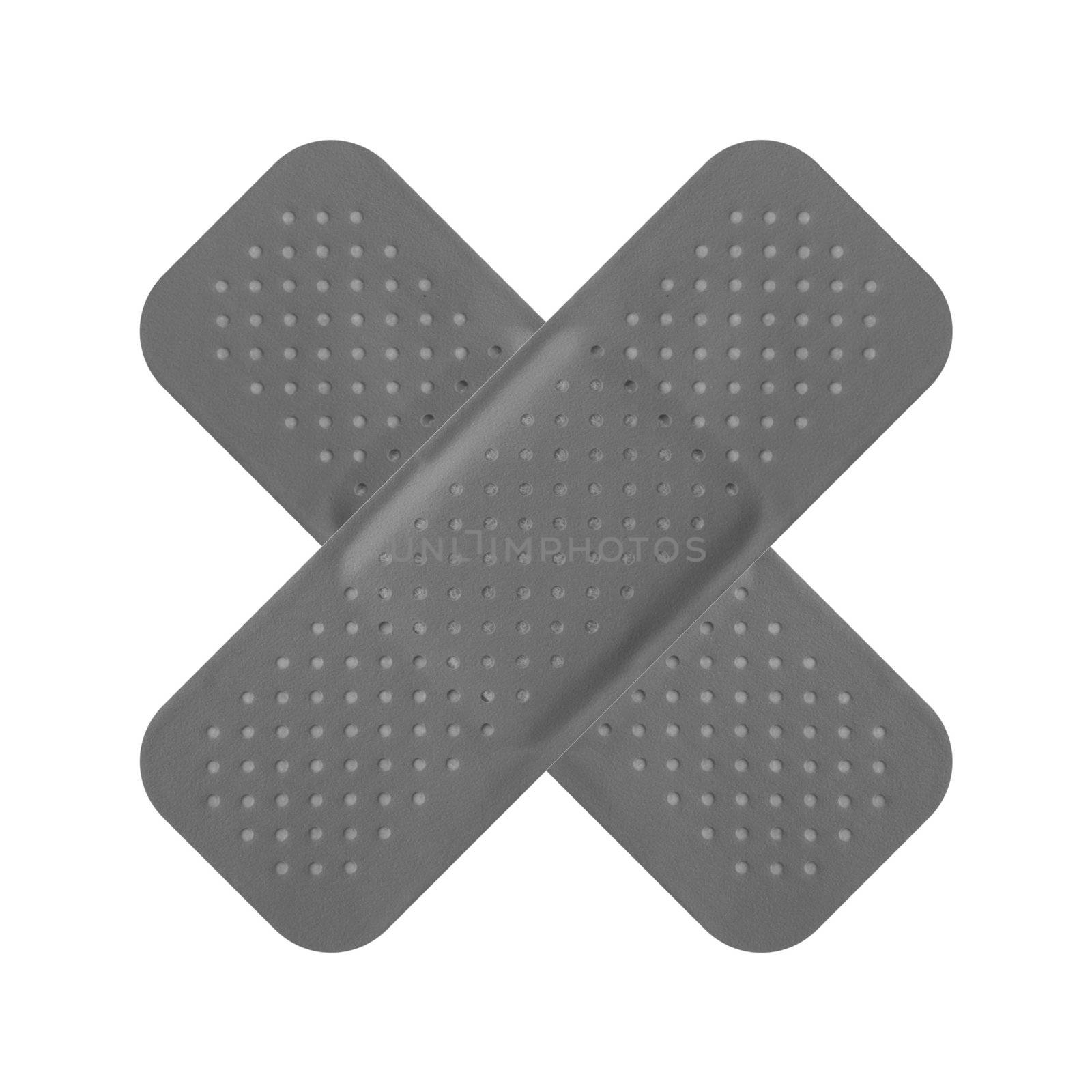 Band aid isolated over a white background - black and white