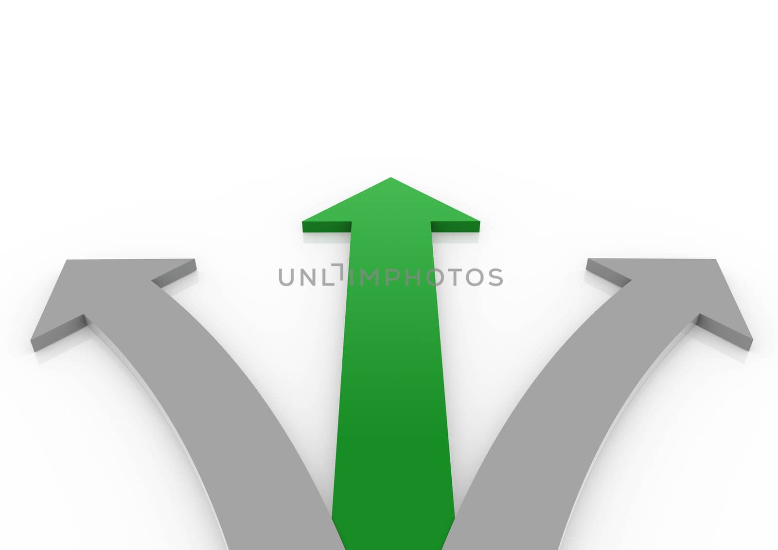 3d green gray arrow high isolated on white background