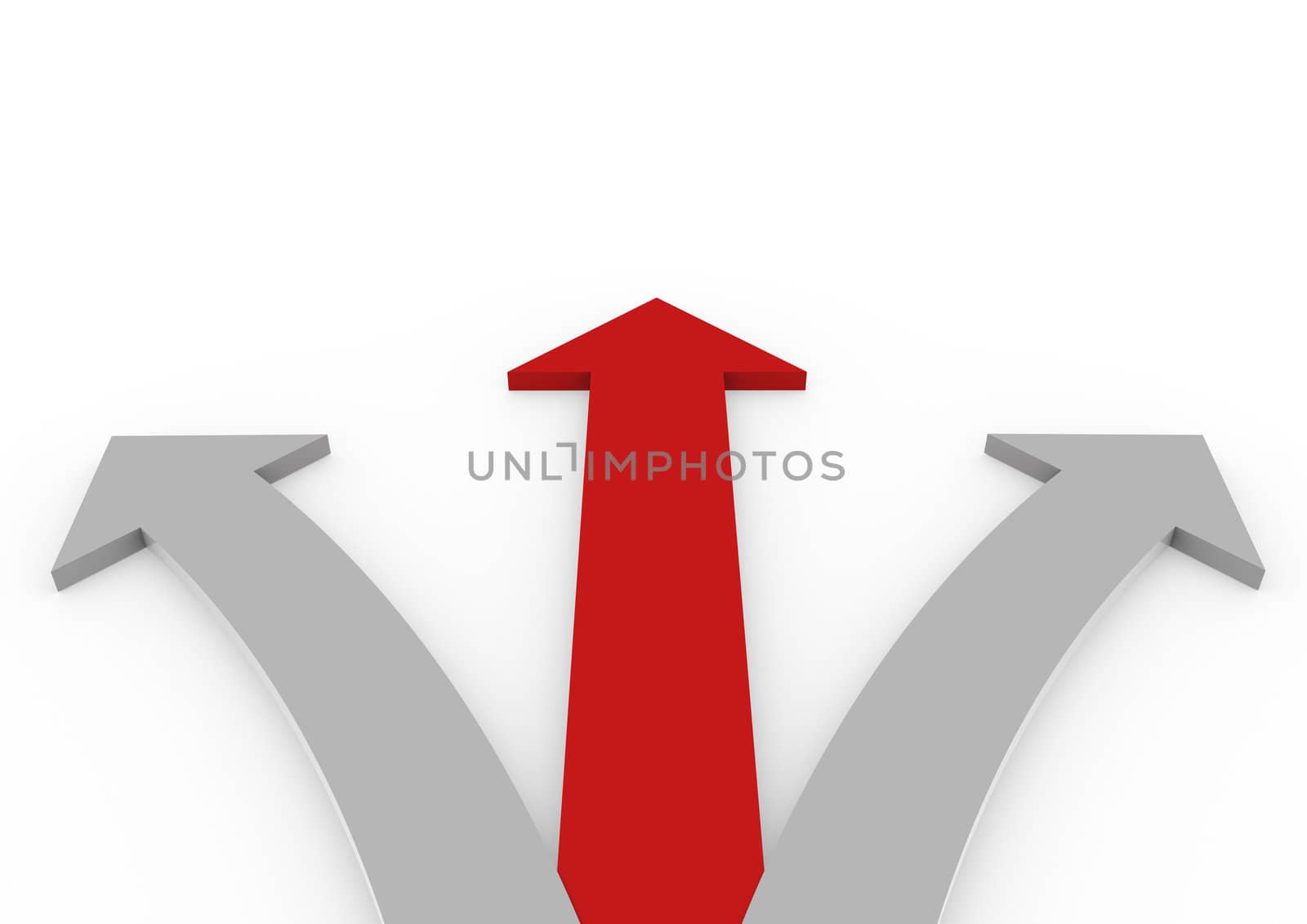 3d red gray arrow high isolated on white background