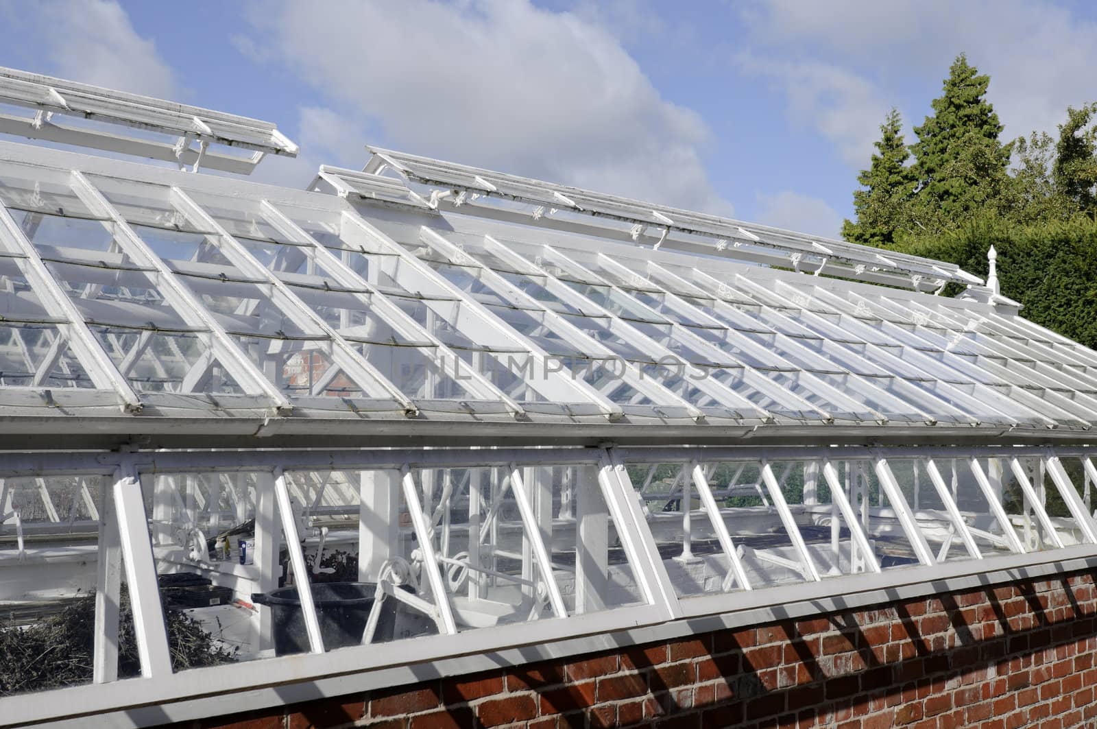 Victorian greenhouse at Erddig Hall in Wrexham Wales UK