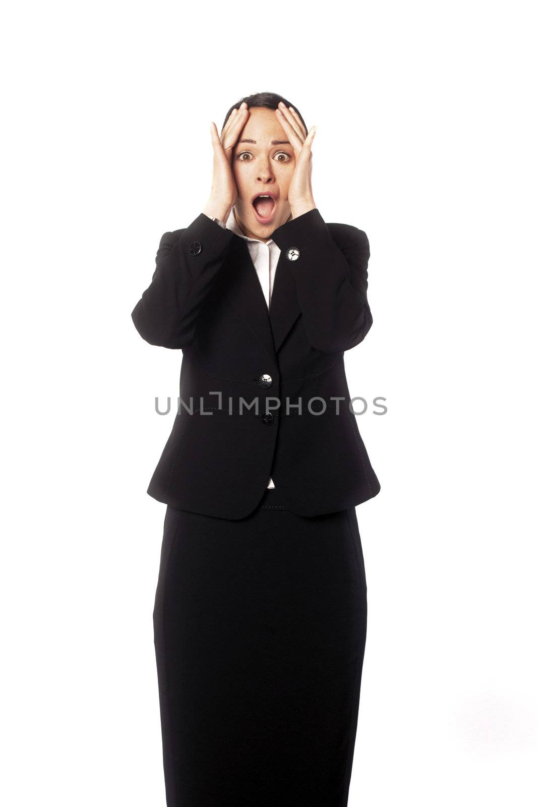 A surprised business woman