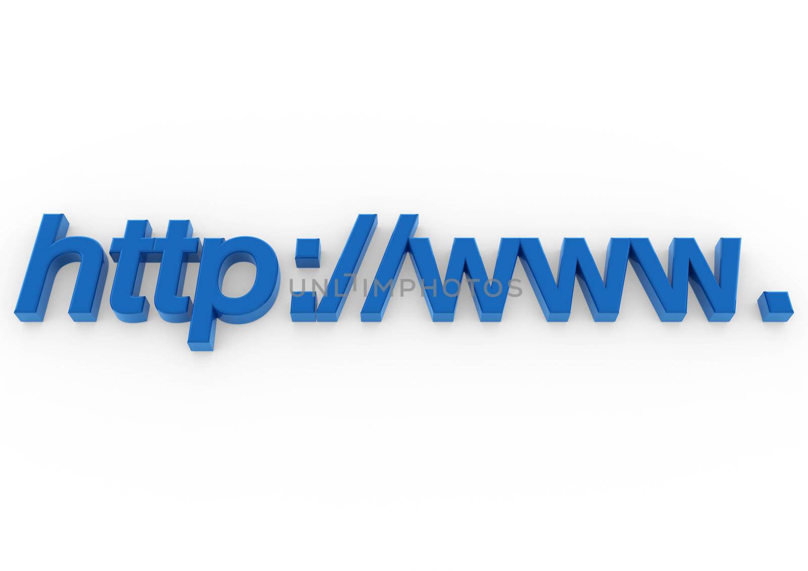 3d address http www blue isolated on white background