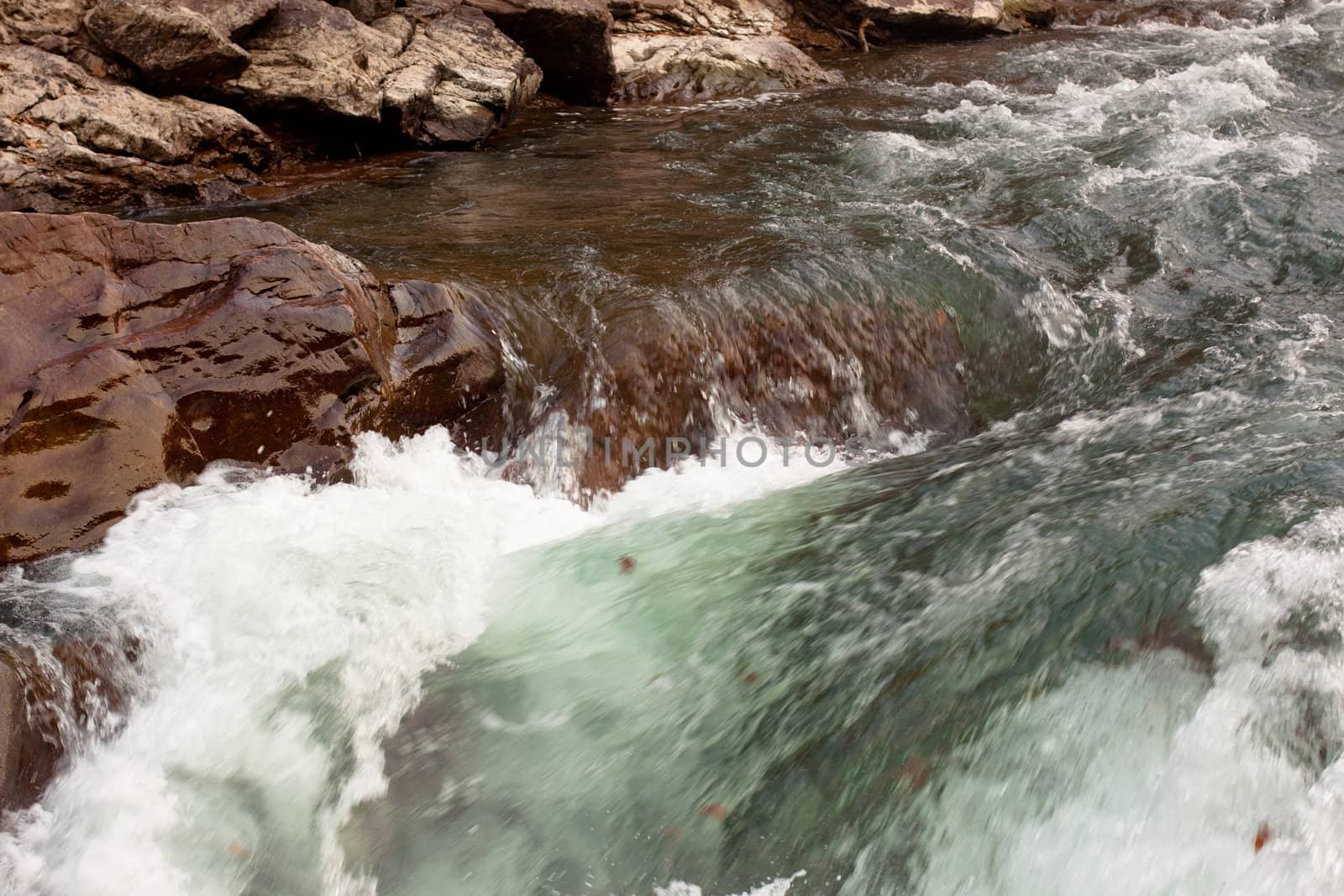 A stream and a rock
