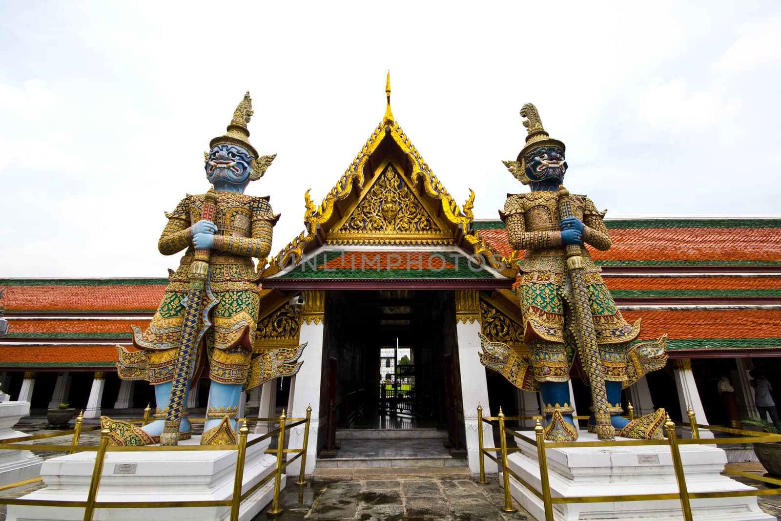 Guardian of Grand Palace in temple Bangkok Thailand by lavoview