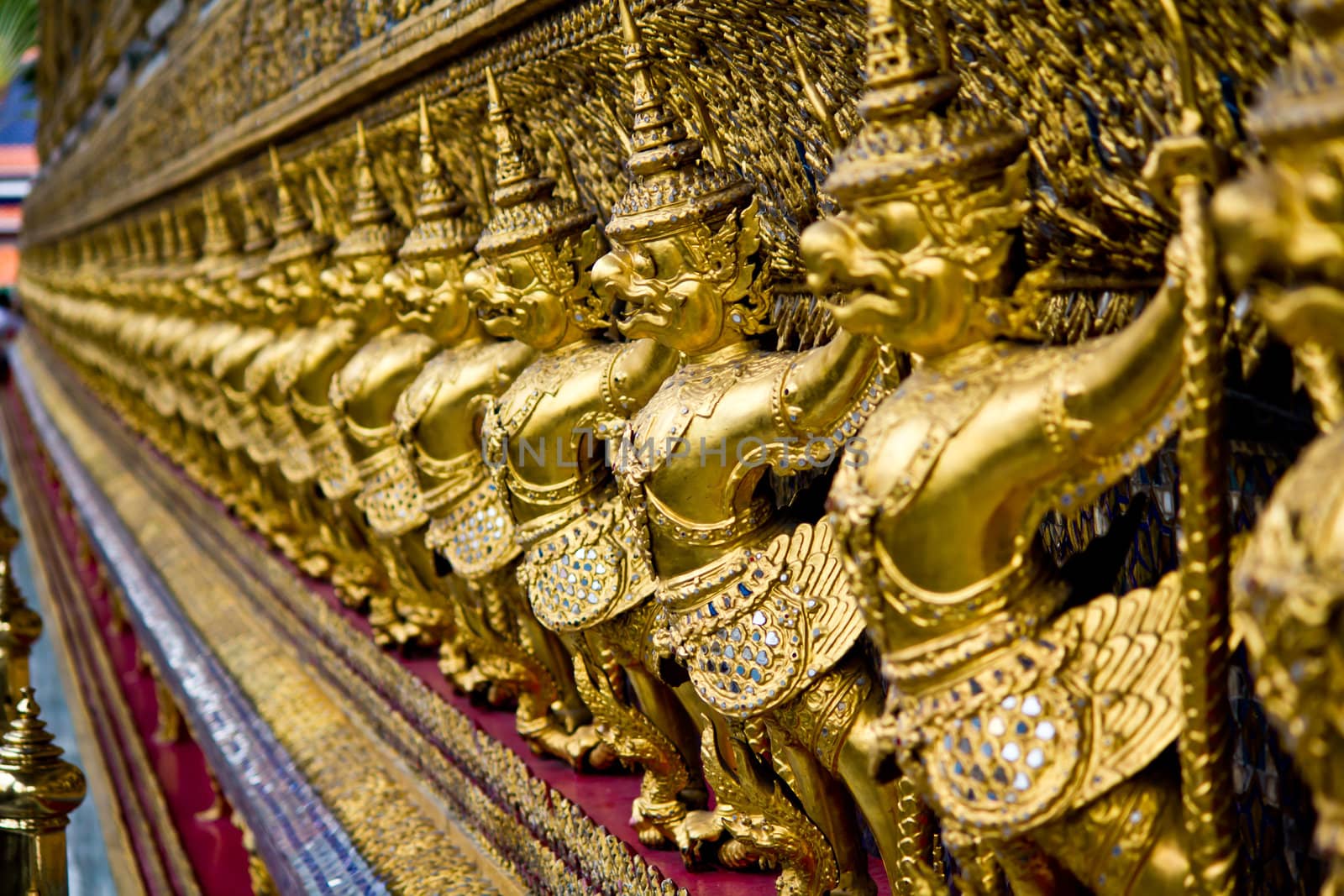 Golden garuda in grand palace, Bangkok Thailand by lavoview