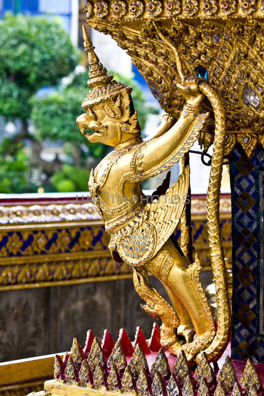 Golden garuda in grand palace, Bangkok Thailand by lavoview