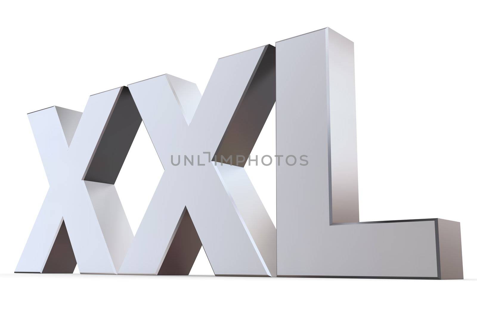 shiny 3d letters XXL made of silver/chrome