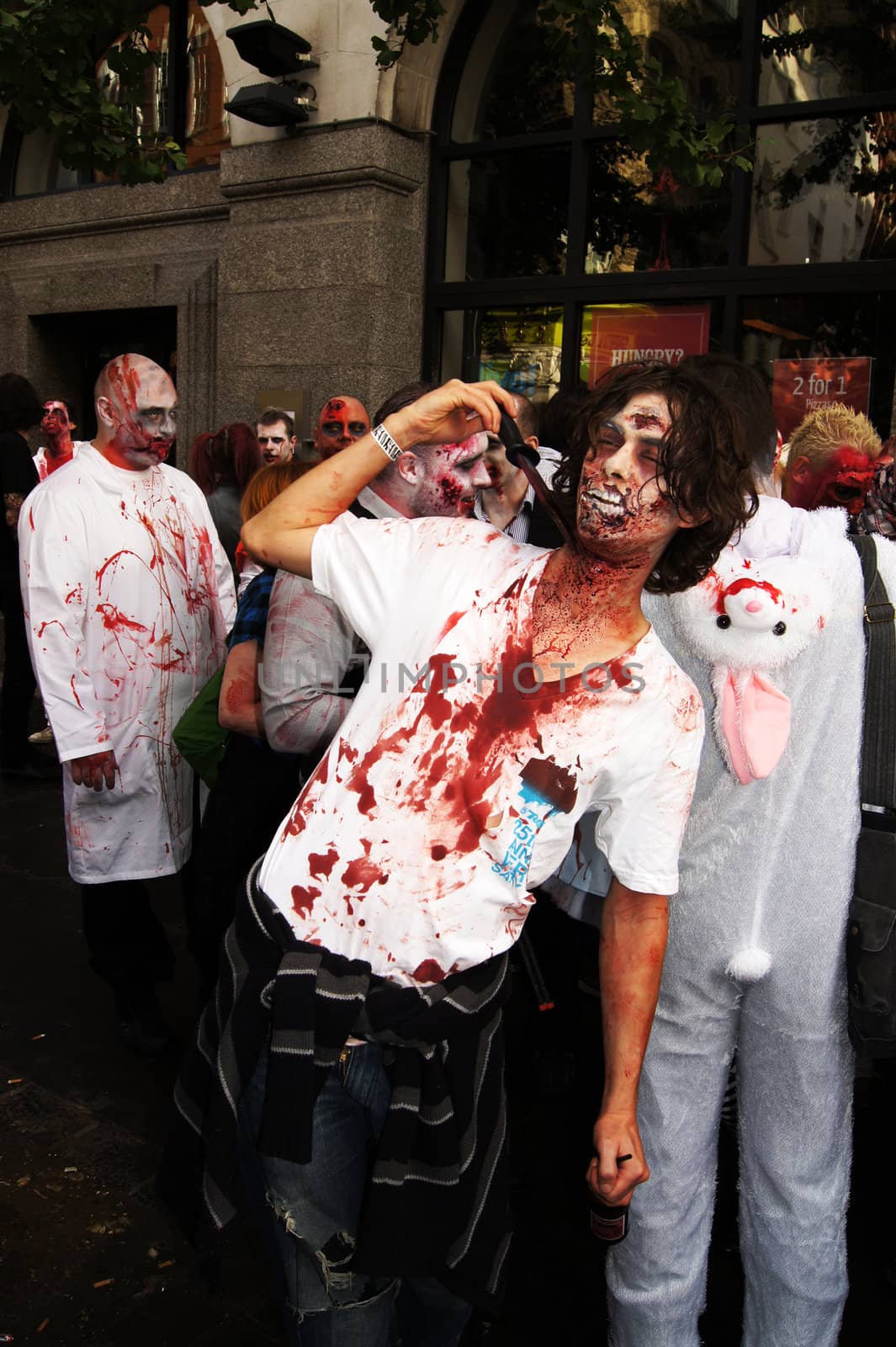 LONDON - October 30: Zombies at the 2010 London Zombie Walk October 30, 2010 in Chinatown London, England. 