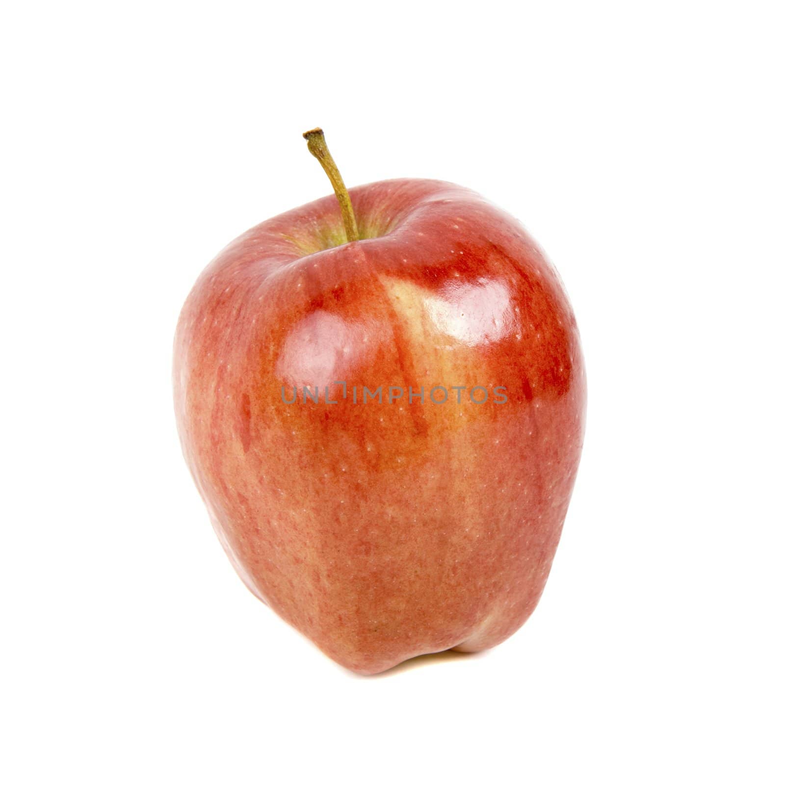 big juicy red apple on white background