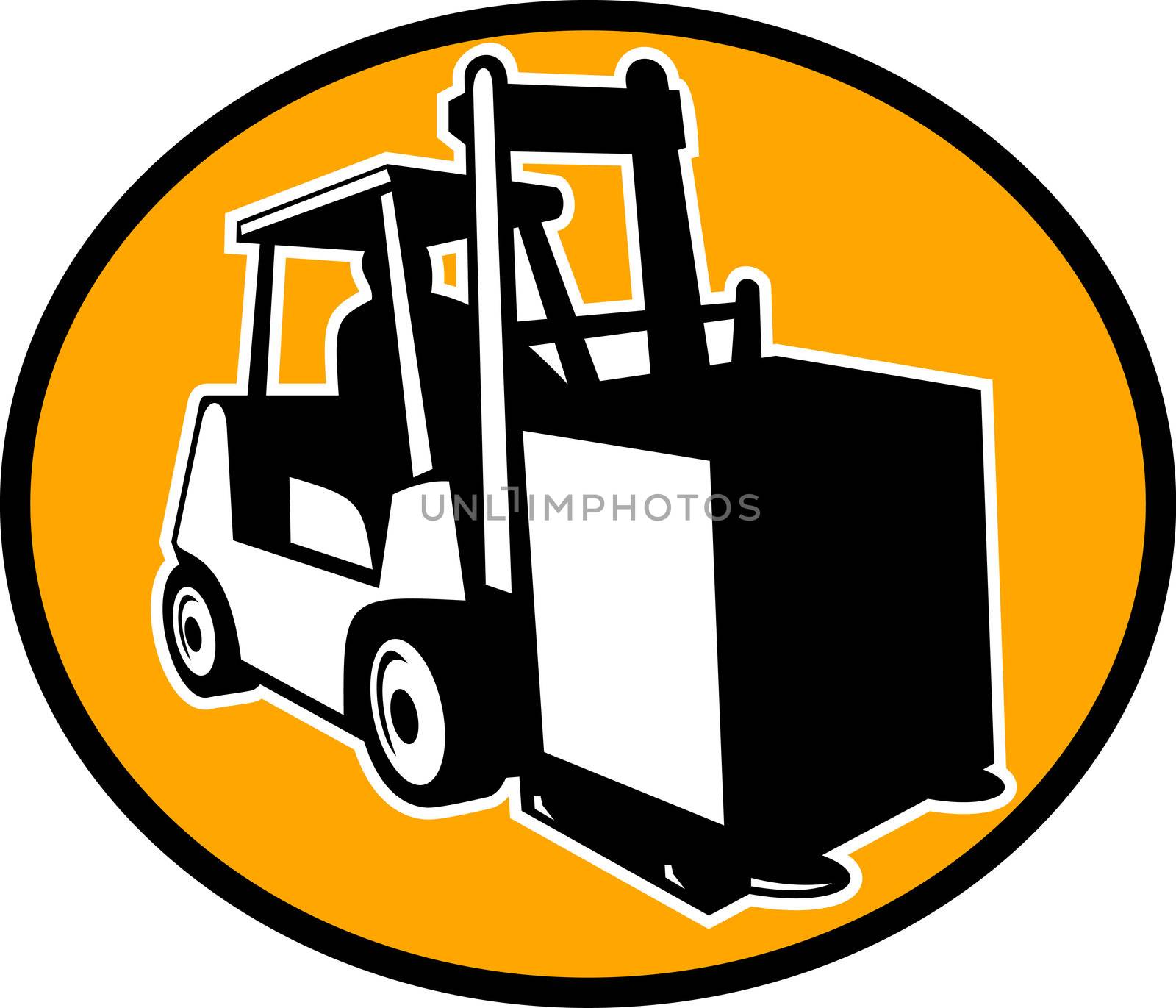 illustration of a Forklift and operator viewed from side