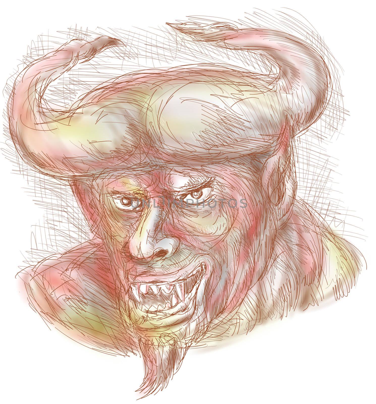 Demon with big horns by patrimonio