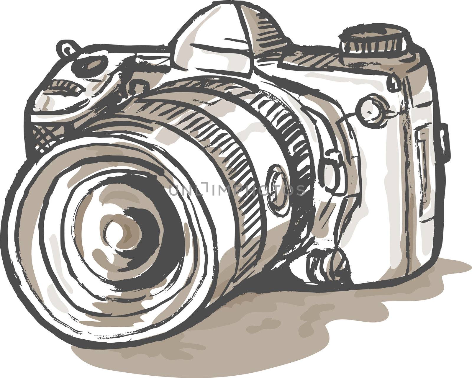 drawing of a digital SLR camera by patrimonio