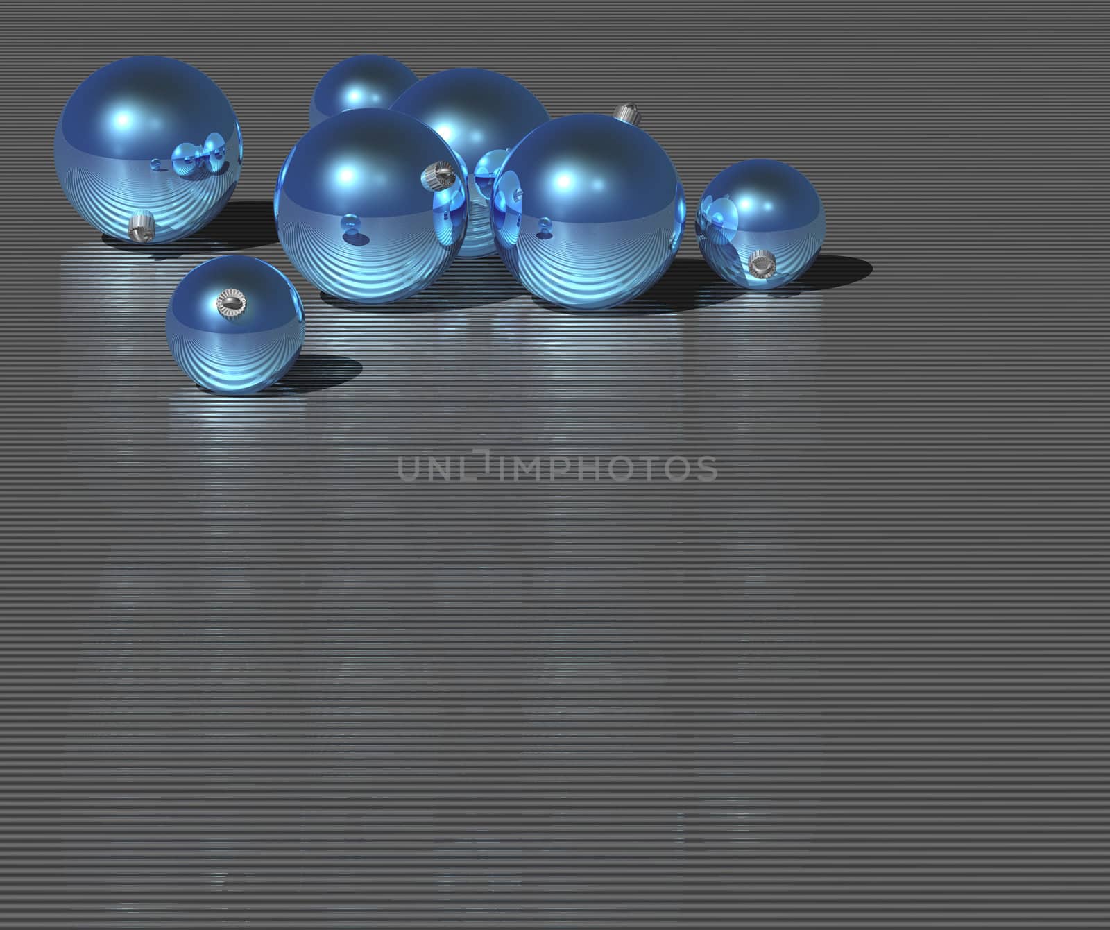 Christmas blue ball on dark metallic background