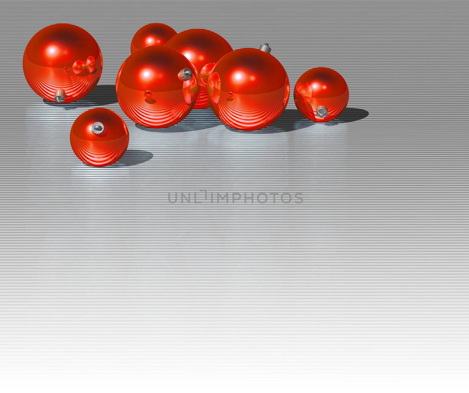 Christmas red ball on dark metallic background