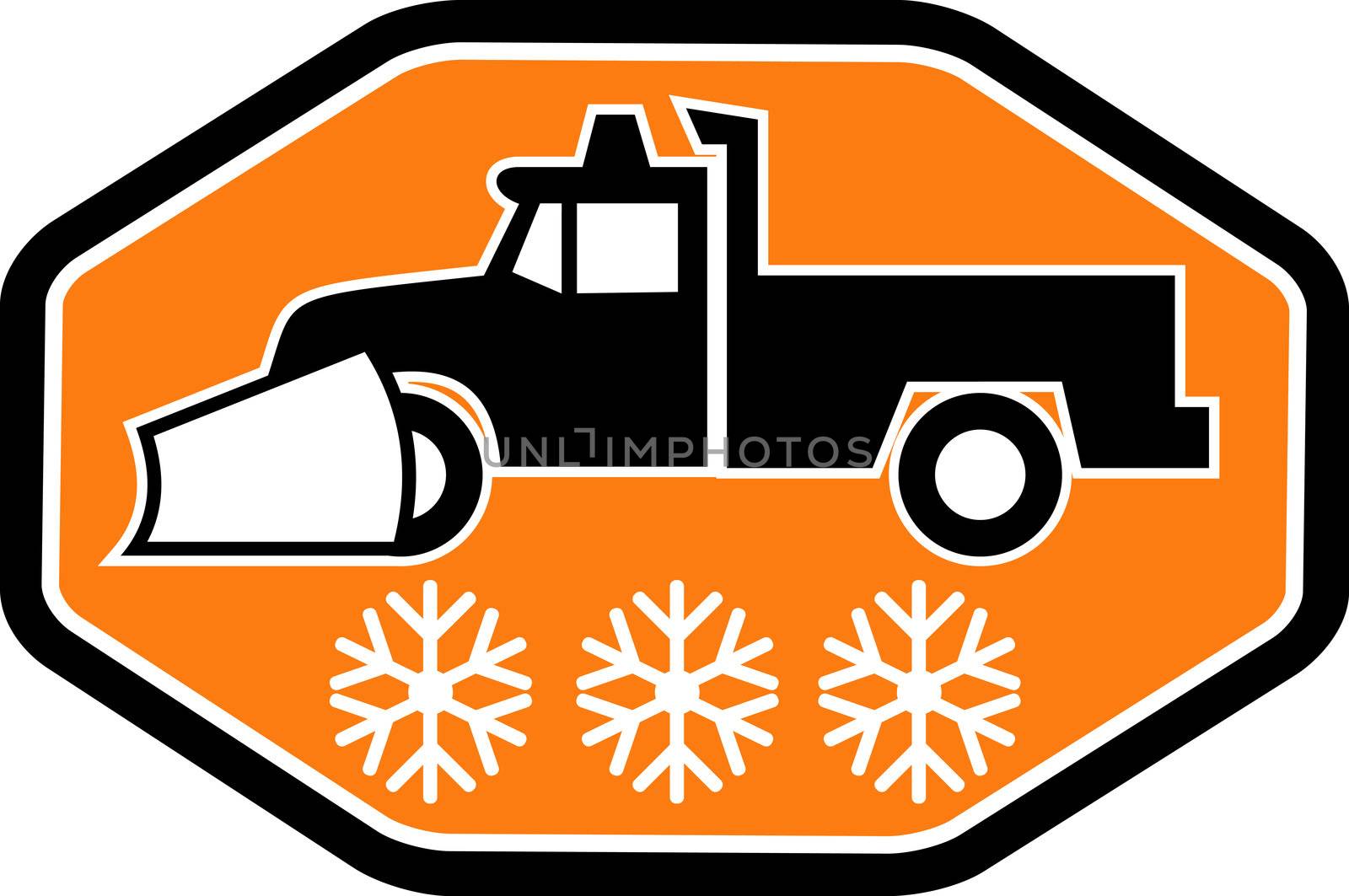 Snow plow truck with snowflake by patrimonio