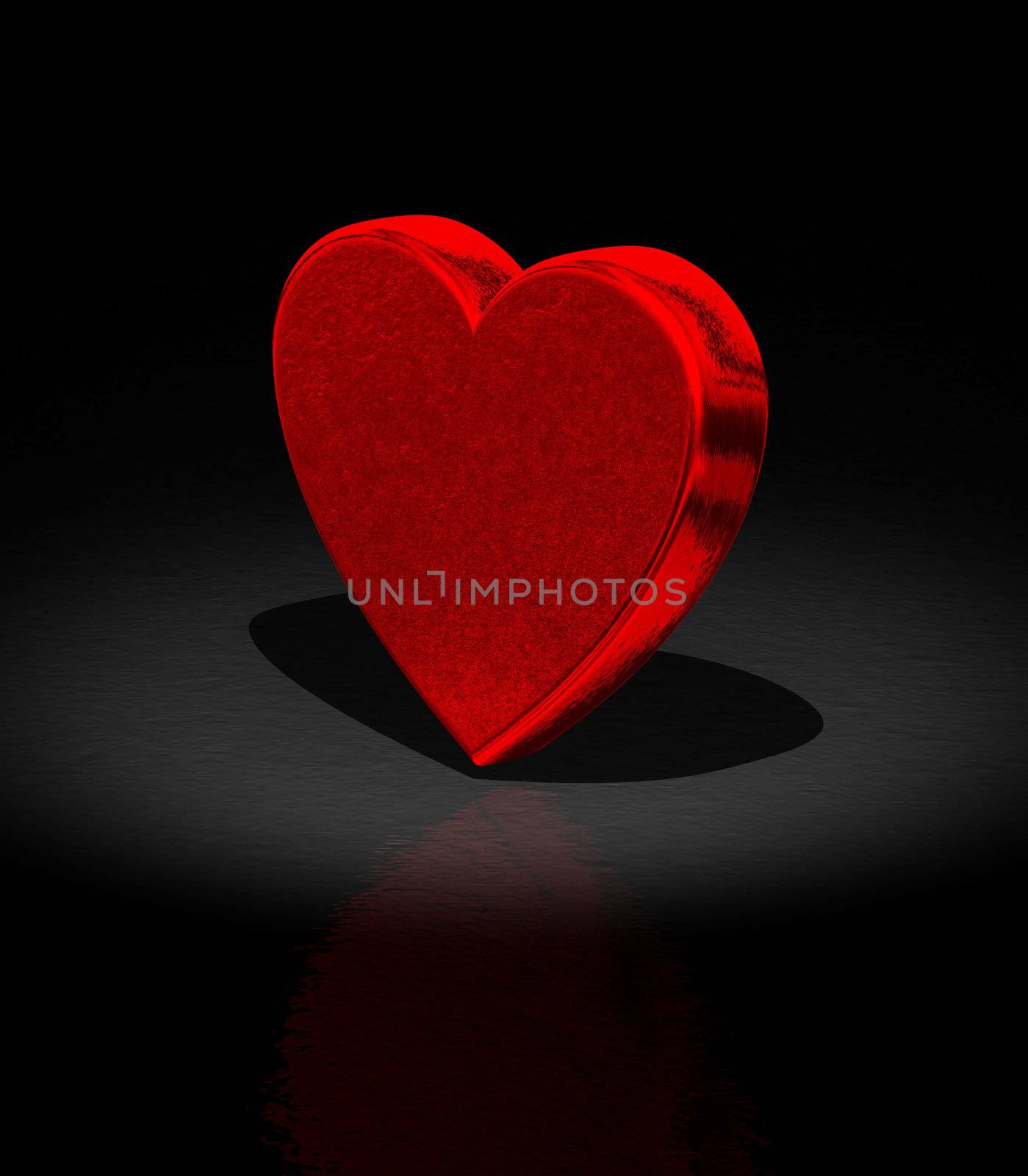 3d Red heart - Love background