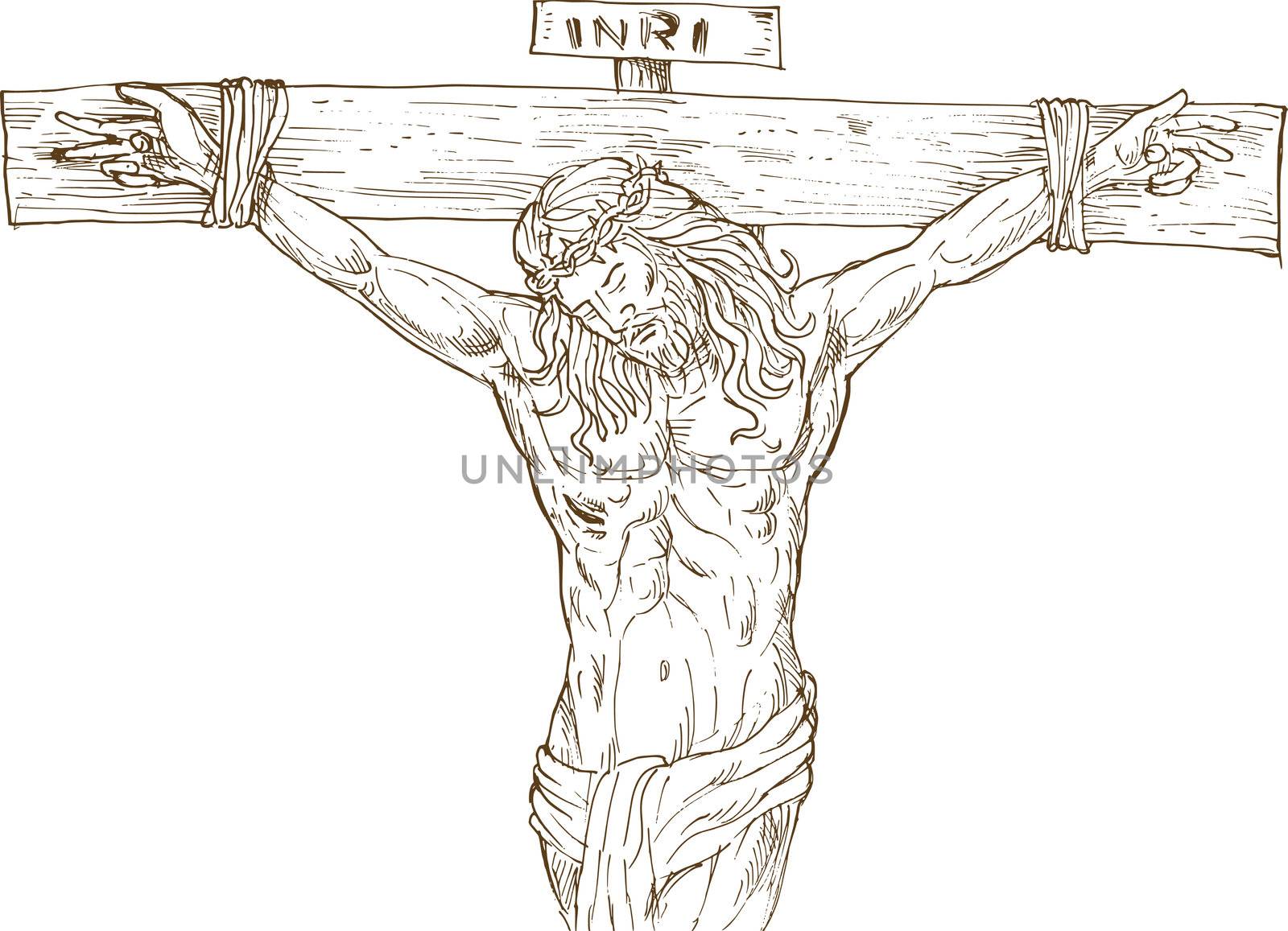 Jesus Christ hanging on the cross  by patrimonio