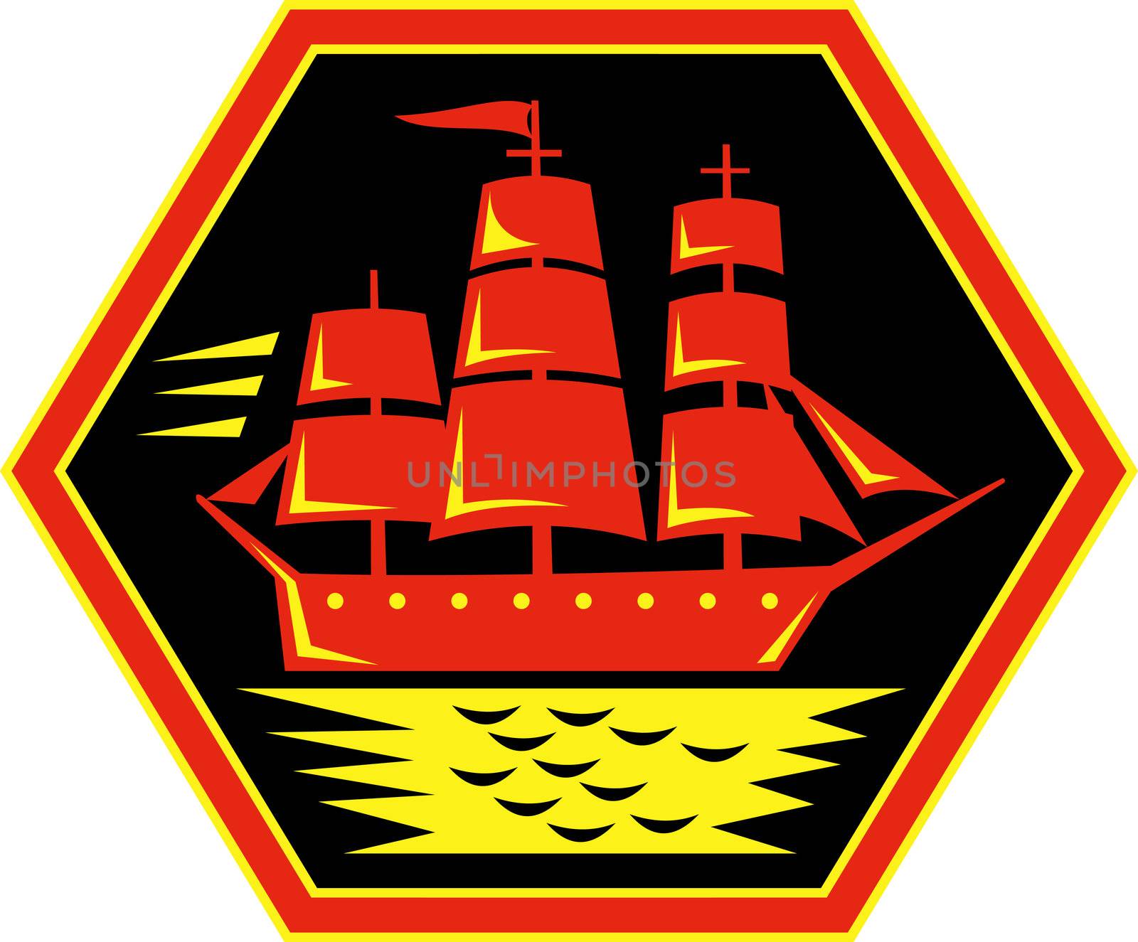 sailing ship or clipper icon by patrimonio