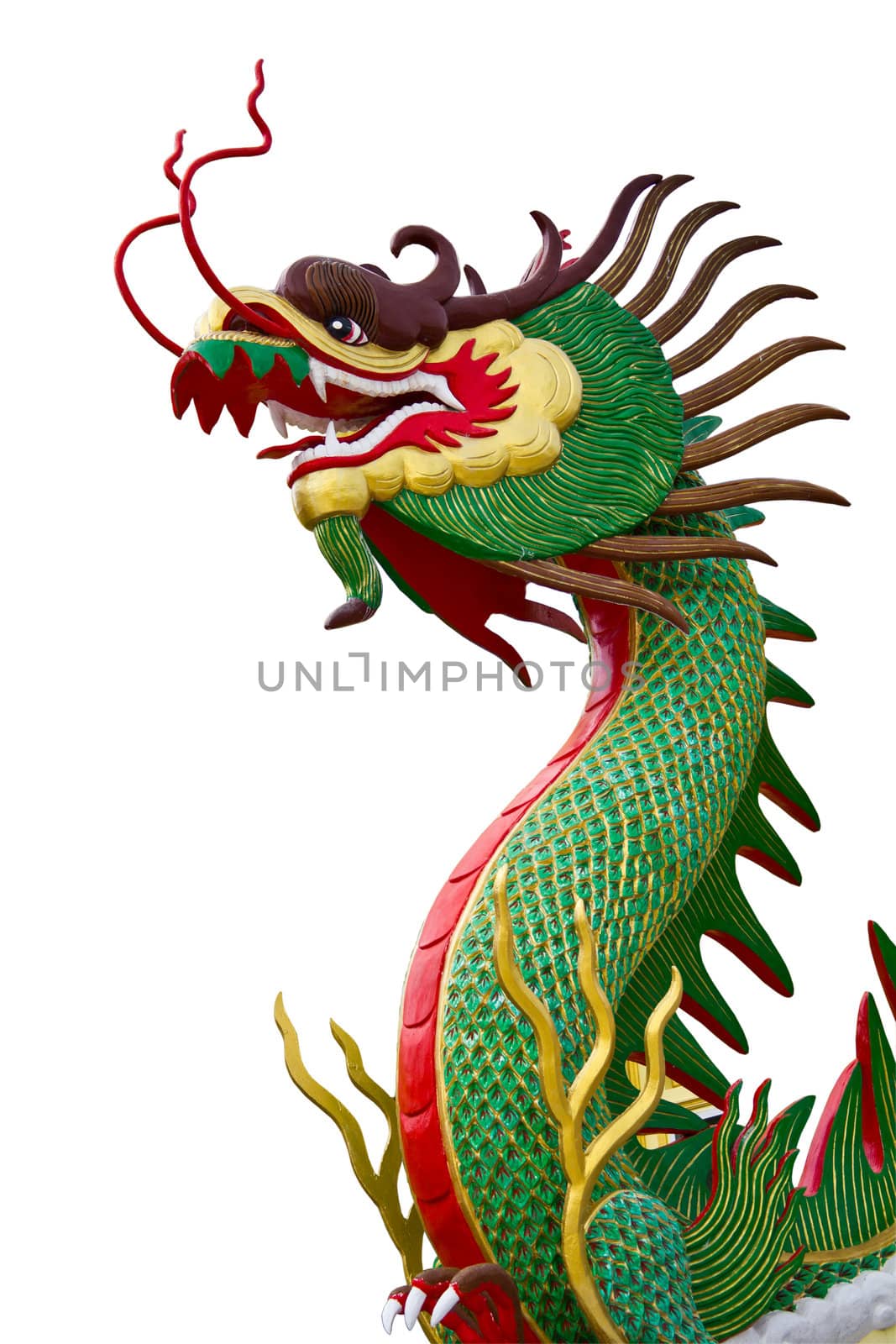 Dragon statue on white background by lavoview