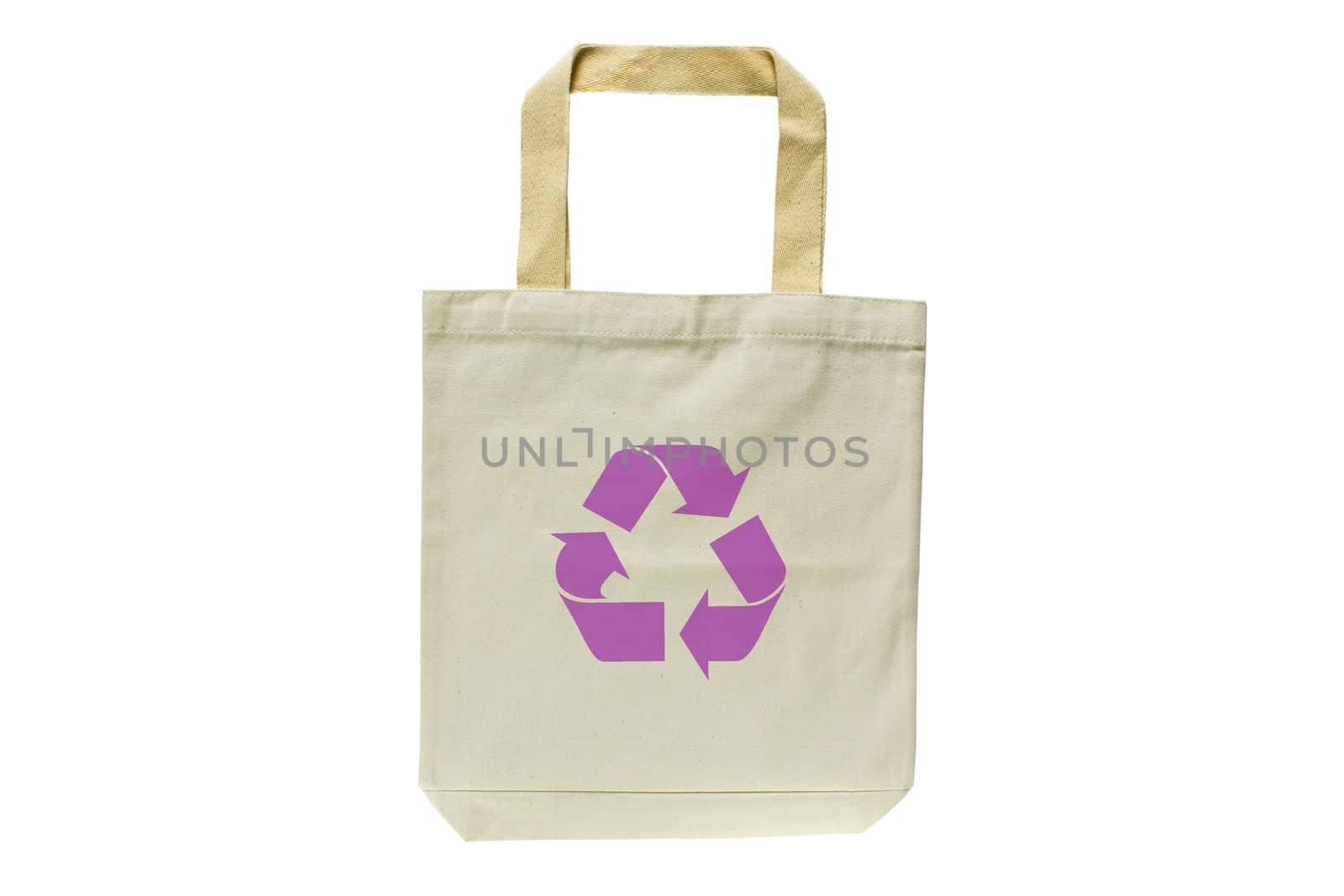 Shopping bag made out of recycled materials isolated on white background, Ecologically friendly, replaces plastic shopping bags. 
Image