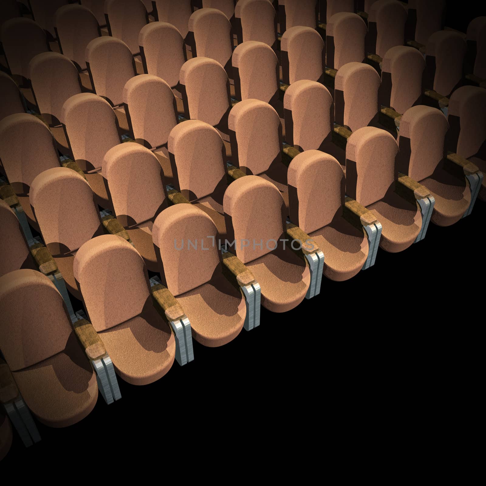 Brown Seat at Movie Show (3D image)